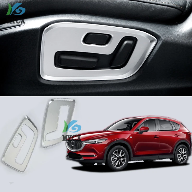 

For Mazda CX5 CX-5 CX 5 2017 2018 2019 KF Carbon Fiber Seat Adjust Switch Button Cover Trim Car Decoration Interior Accessories