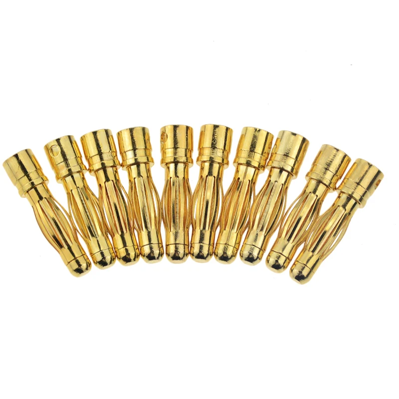 10Pair 4mm RC Battery Gold-plated Bullet Banana Plug Male Female Bullet Banana Connector