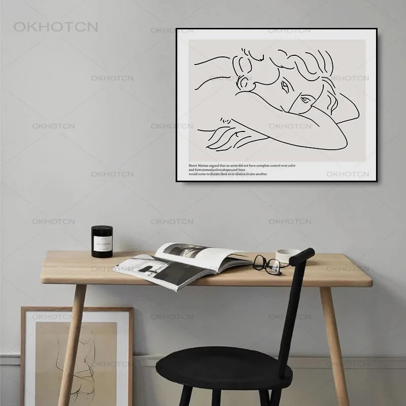 Picasso Matisse Art Line Drawing Poster Abstract Minimalist Wall Art Canvas Print Famous Painting Moder Decorative Picture