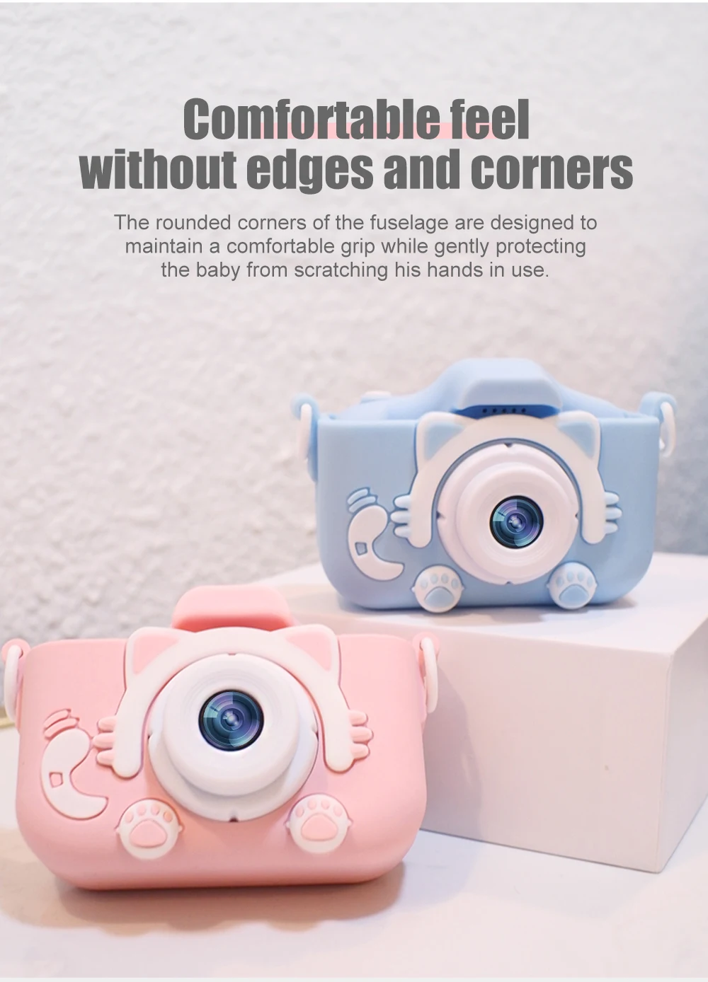 2.0'' 2MP  1080P   Kids Dual Camera IPS Screen HD Children Digital Photo Camera Toy with 600mAh Lithium Battery Christmas Gift