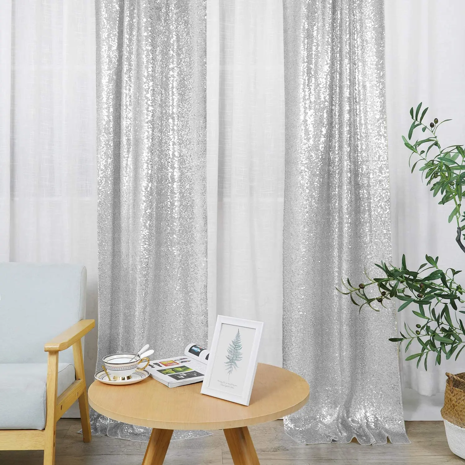 Colored Sequin Backdrop Curtain Rose Gold Glitter Backdrop Curtain for Wedding Birthday Christmas Baby Shower Party Decoration