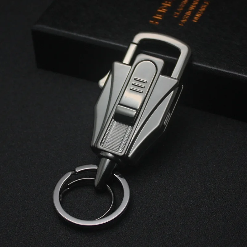 Honest Car Key Chain Creative Cigarette Lighter Multifunction Tool Men Key Chain Ring Holder Fathers Day Gift High Grade Jewelry