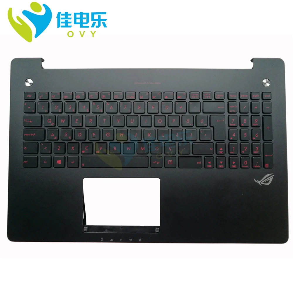 G550 N550 Backlit Light Turkey Notebook Keyboard Palmrest Top Case For ASUS N550jk N550jx G550J gl550jk gl550j 90NB04L3-R31TU0