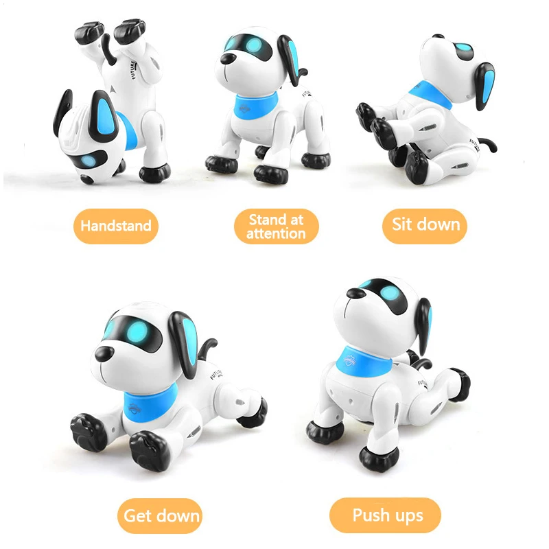 Multifunction Remote Control Electric Robot Dog Voice Control Induction Programming Stunt Bionic Action Music RC Dog Animal Gift