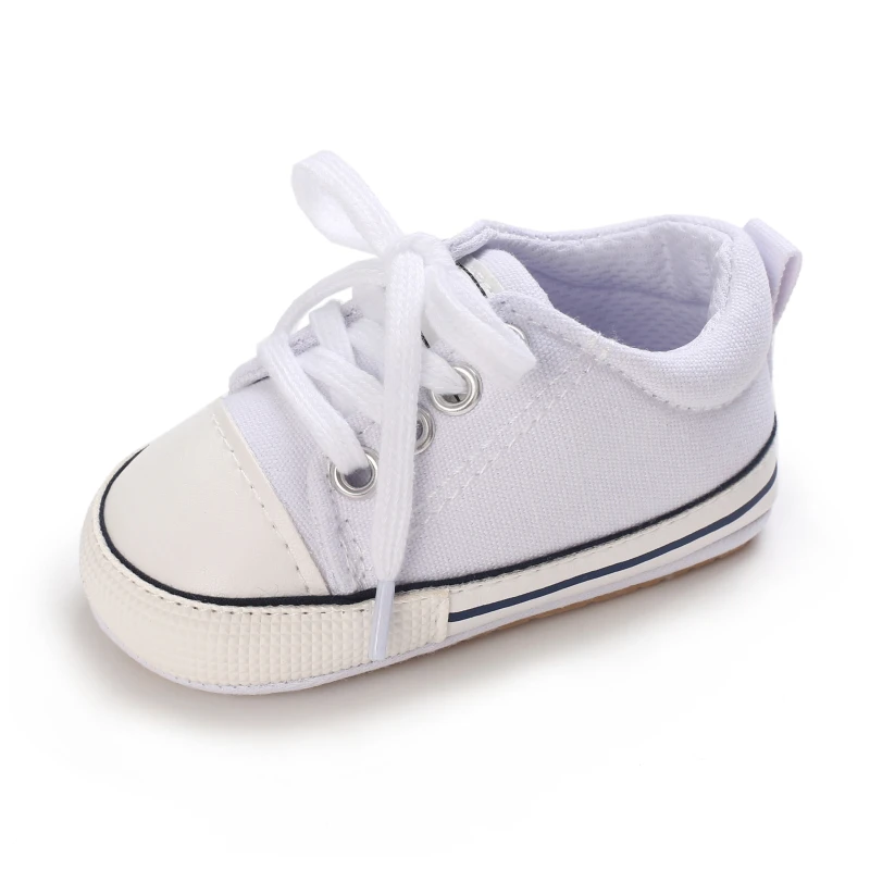 Brand New الرضع طفل فتاة الصبي أحذية الوليد المطاط وحيد حذاء رياضة حذاء الدانتيل يصل قماش أحذية رياضية عارضة الأولى مشوا ل 0-18 متر