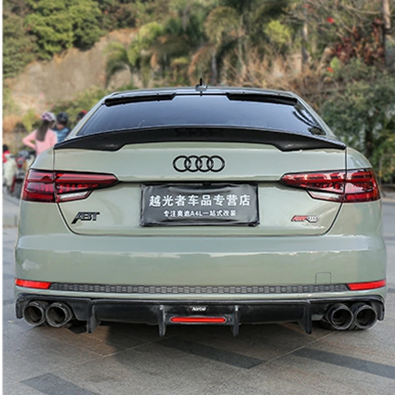 

For Audi A4 B9 S4 S-line 2017-2020 GT Style Carbon Fiber Rear Trunk Luggage Compartment Spoiler Car Wing