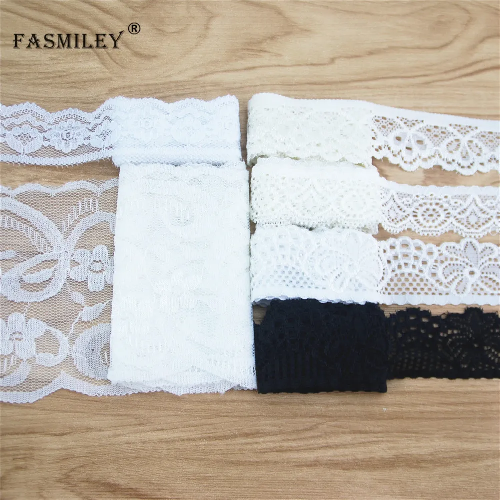 50Y Multi Polyester French Lace Fabric  Sewing Cloth Accessories for Country Wedding Dress Decoration Craft Supplies LT-H