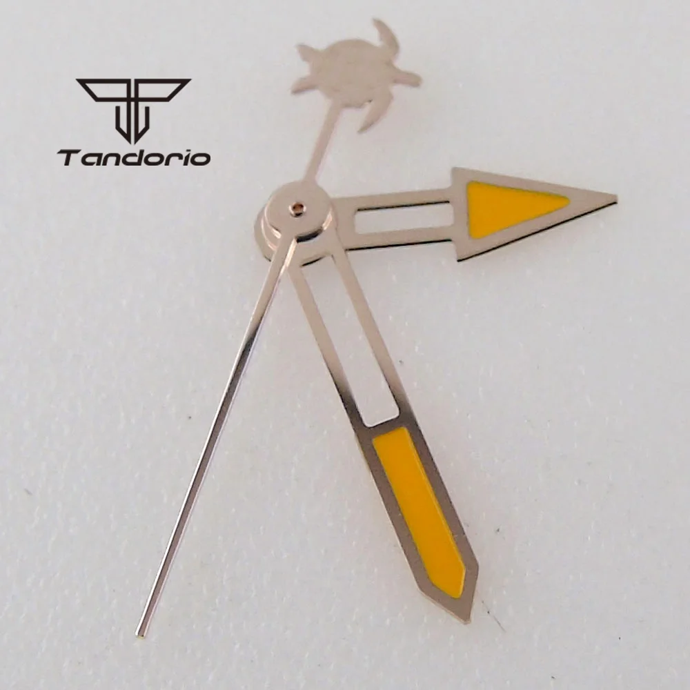 로즈 골드 옐로우 시계 손 예비 부품 거북이 모양 두 번째 포인터, NH35 NH36 7s26 7s36 7s25 7s35 6r15 4r15 4r35 무브먼트에 적합