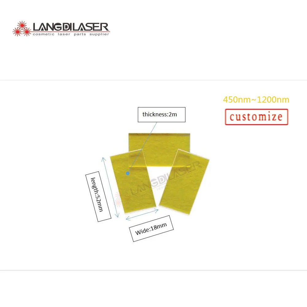 Laser Optic Sapphire Window LP510nm , size : 52*28*3mm / IPL filters : 500nm~1200nm / optic filters , laser optic filters ,