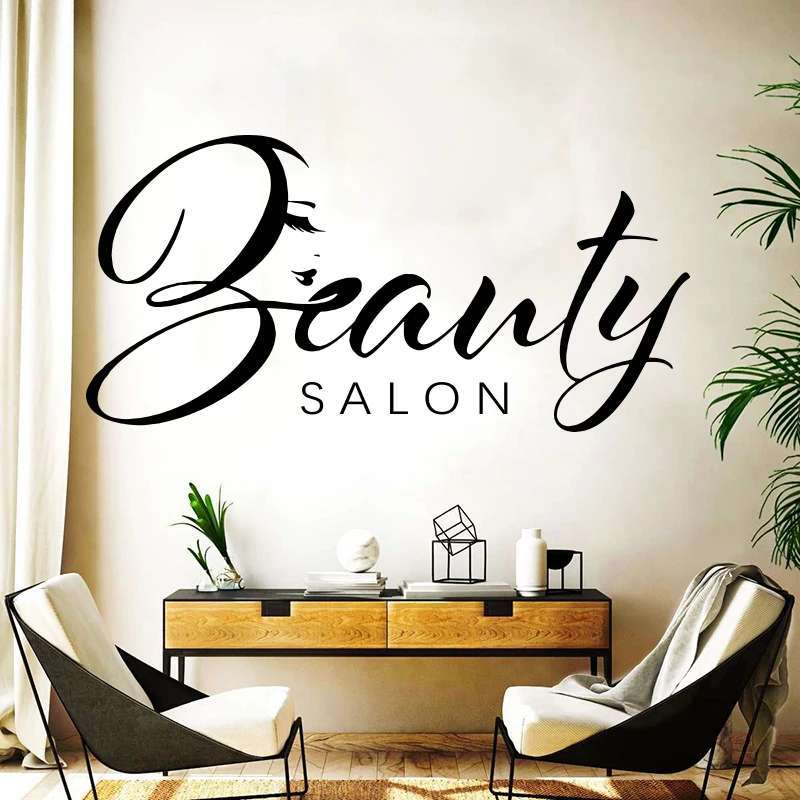Grote Schoonheidssalon Meisje Muursticker Make-Up Nail Manicure Spa Schoonheidssalon Winkel Muur Decor