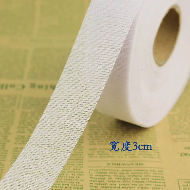 W=3cm one side hard white interlining fabric cloth for dress waist suit trousers accessories patchwork for DIY sewing