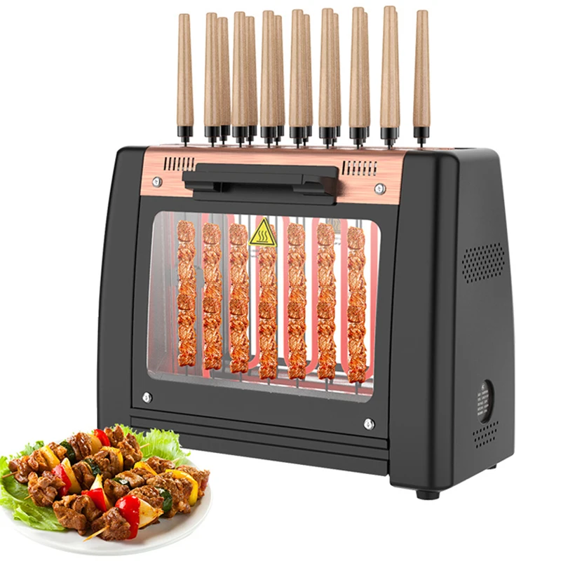 บาร์บีคิวบาร์บีคิวเครื่อง Smokeless เตาอบไฟฟ้าอัตโนมัติโรตารี่บาร์บีคิวเครื่อง Skewer เตาอบเตาอบ