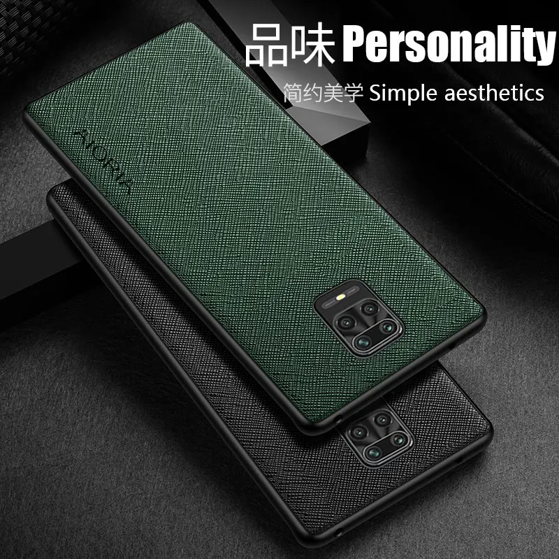 Case for Xiaomi Redmi Note 9 Pro 9S  funda Cross pattern Leather phone cover Luxury coque for redmi note 9 pro case capa