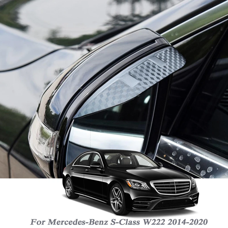 

Car-styling For Mercedes-Benz S-Class W222 2014-2020 Carbon Fiber Rearview Mirror Eyebrow Rain Shield Anti-rain Cover Sticker