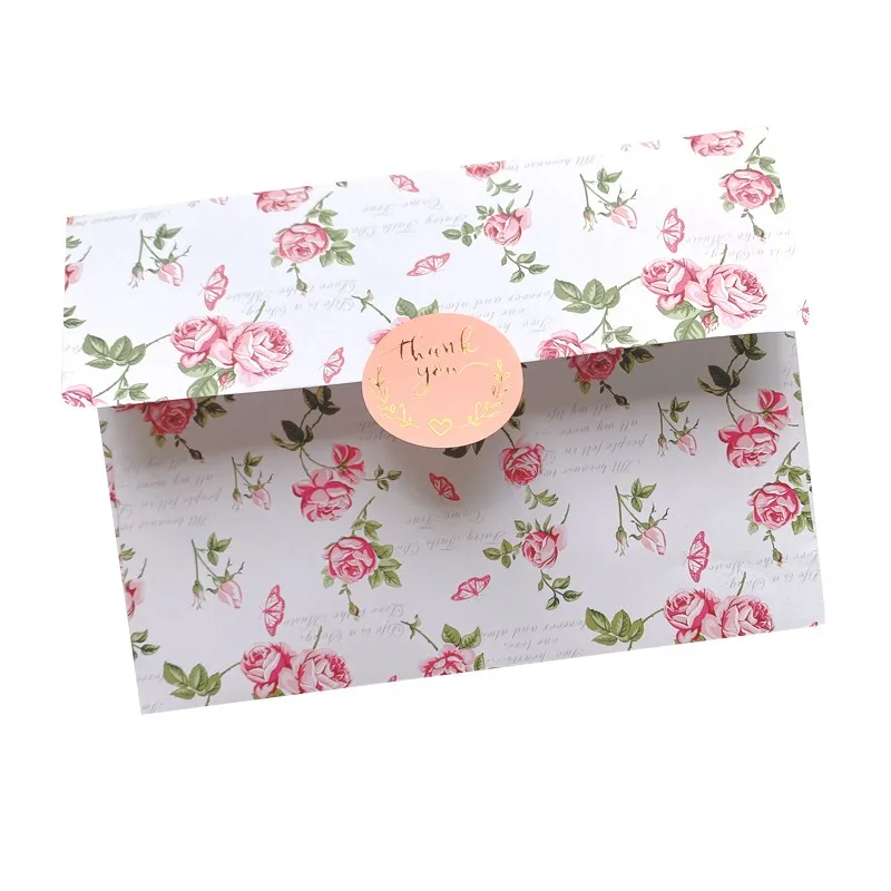 10pcs Rose envelope Pastoral style Paper DIY Stationery Decorative writing envelopes gift bag 17.5*12.5cm