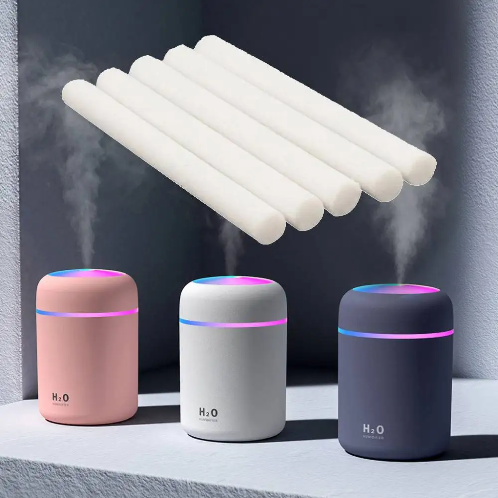 5pcs Humidifier Cotton Filter Sticks Cotton Filter Sponge Refill Sticks Filter Essential Oil Diffuser Replacement Filters