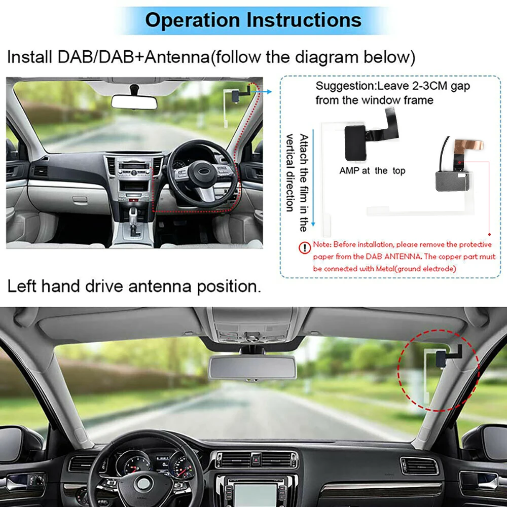 Podofo DAB + Antenna With USB Adapter Android Car Radio GPS Stereo Receiver Player  For Universal