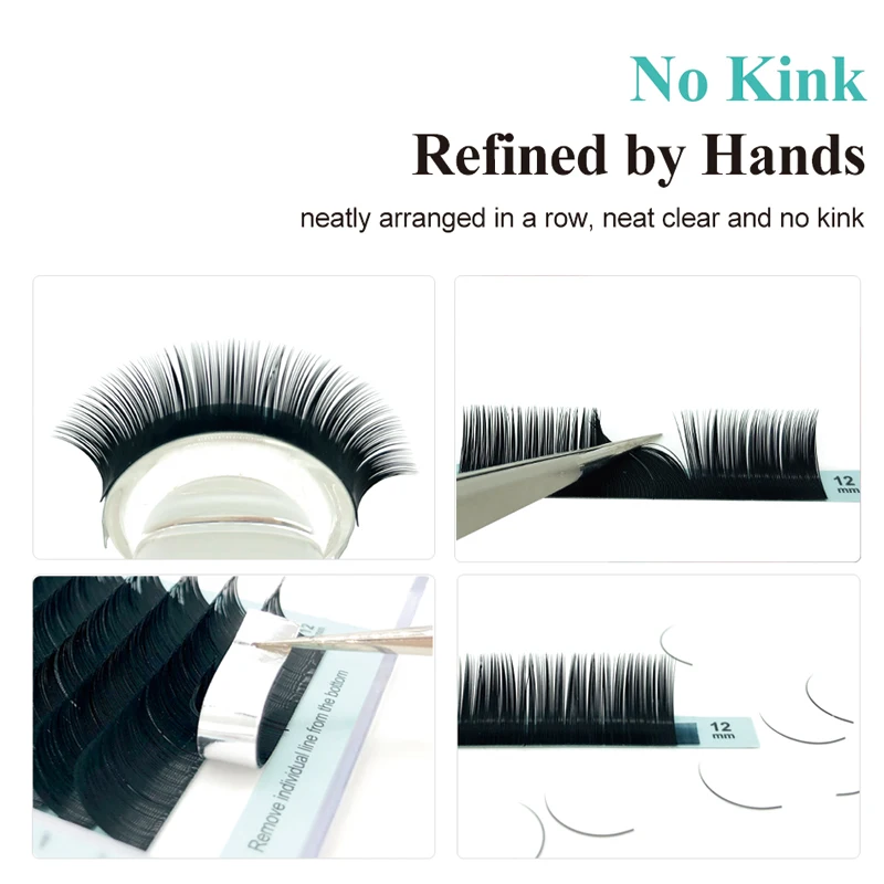 NATUHANA Wholesale 5Cases/Lot Artificial Mink Eyelash Extension Set B C D  Curl Silk Eye Lashes Individual False Mink Eye Lashes