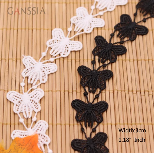 2yards/lot Width:3cm (1.20 inch) Butterfly Lace DIY Neckline Laces Trim for Scrapbooking Curtain Clothing Sewing SS-2390)