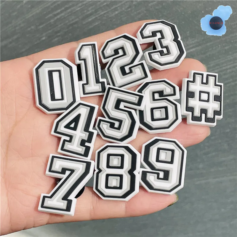 Single Sale 1Pcs Original PVC Shoe Buckle Accessories Funny Digital Shoes Decoration forcuteCharms Bracelets Kids Gifts