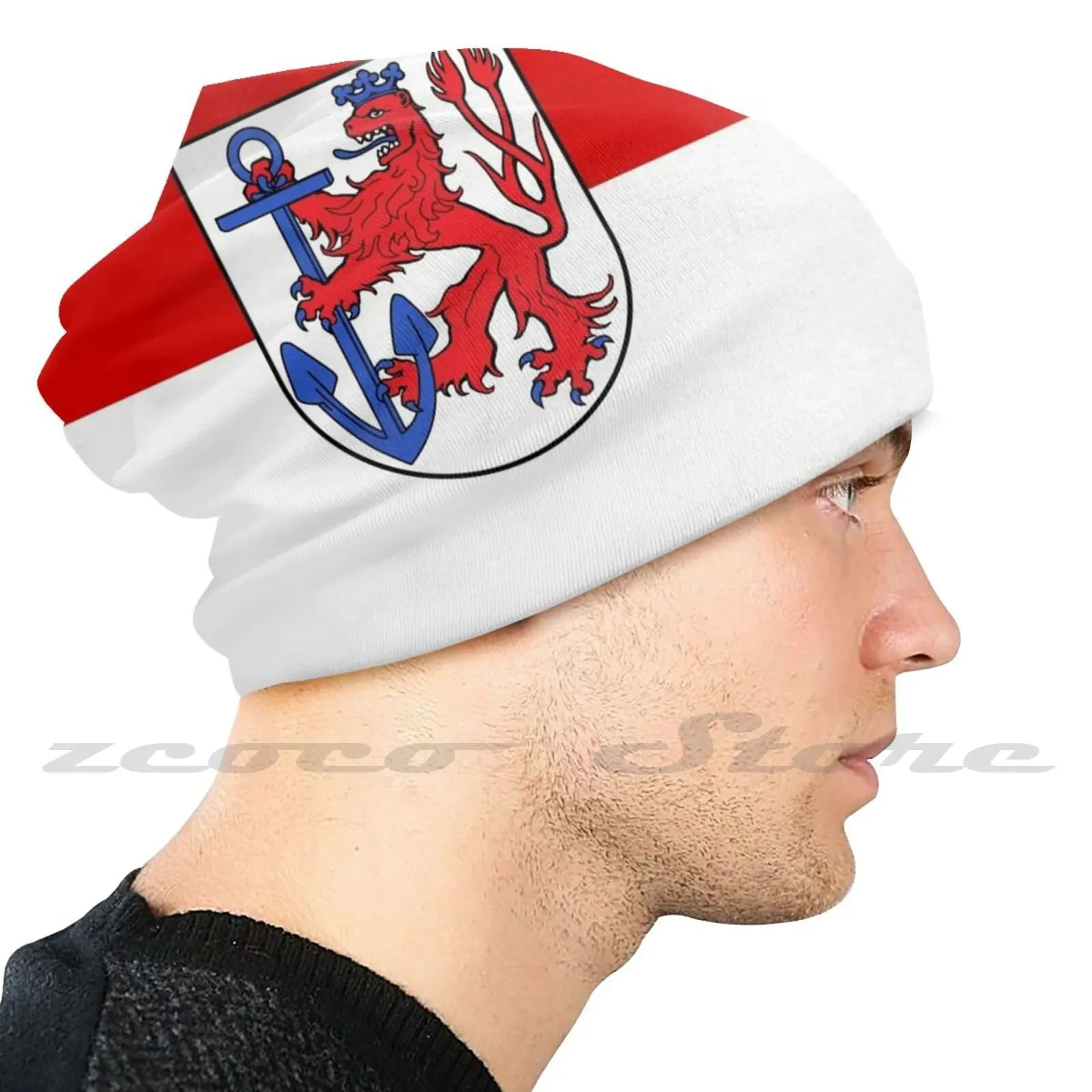 Dusseldorf Flag Personalized Pattern Knit Hats Plus Size Elastic Soft Cap Germany Dusseldorf Berlin Deutschland Hamburg