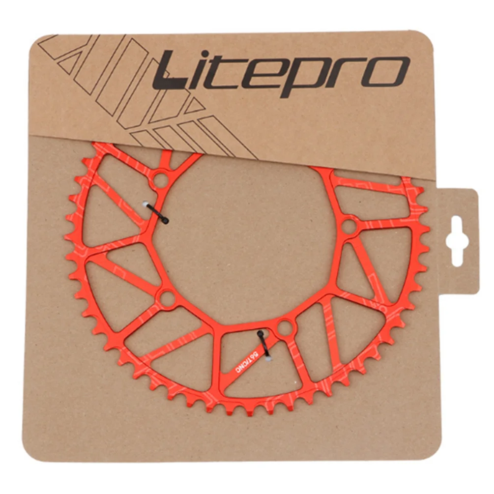 Litepro Folding Bicycle Tooth Chainring Positive Negative Tooth 46/48/50/52/56/58T Chainwheel BMX Bike Colorful Crankset 130BCD