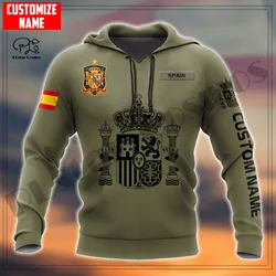 PLstar Cosmos 3DPrinted más nuevo país de España nombre personalizado regalo único Hrajuku ropa de calle Unisex Casual sudaderas con capucha/Zip/sudadera 3