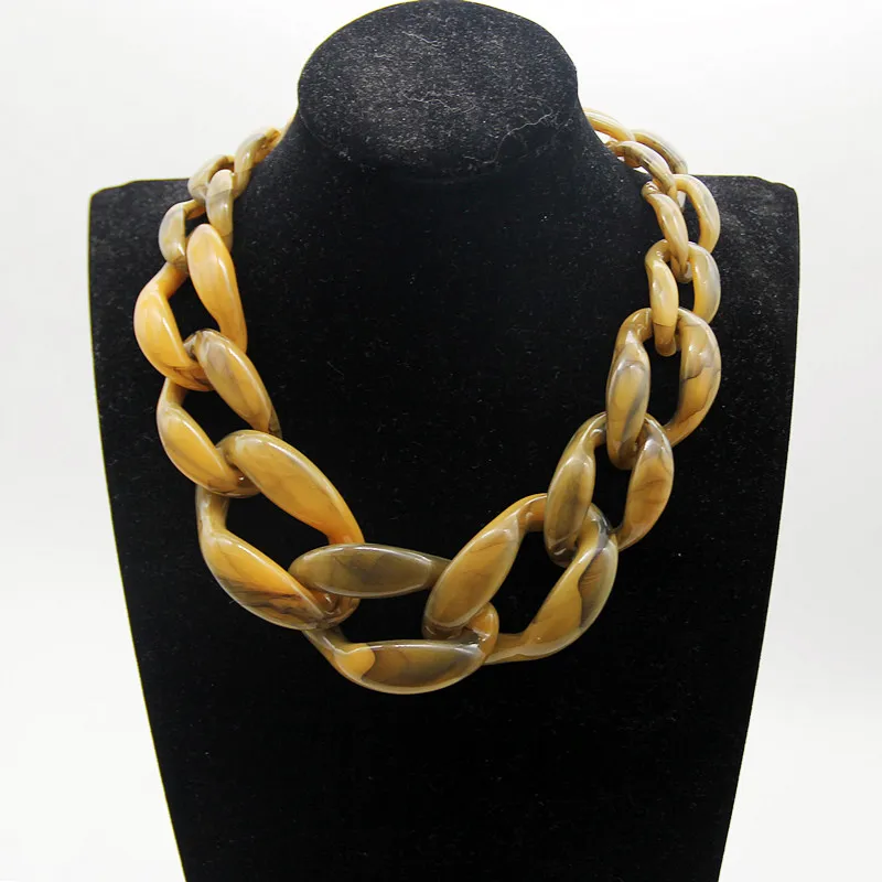 Aussage Acryl Lange Kette Halskette Für Frauen Böhmischen Große Chunky Kette Link Halsketten Anhänger Mode Frauen Schmuck Geschenke – Detail 5