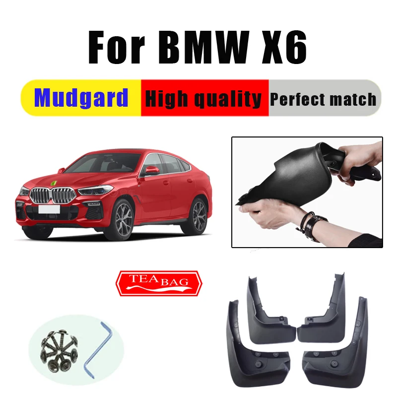 Mud Flaps For BMW X6 GO6 2020 2021 Mudguards Fenders Splash Guards Car Accessories Auto Styline 4 PCS