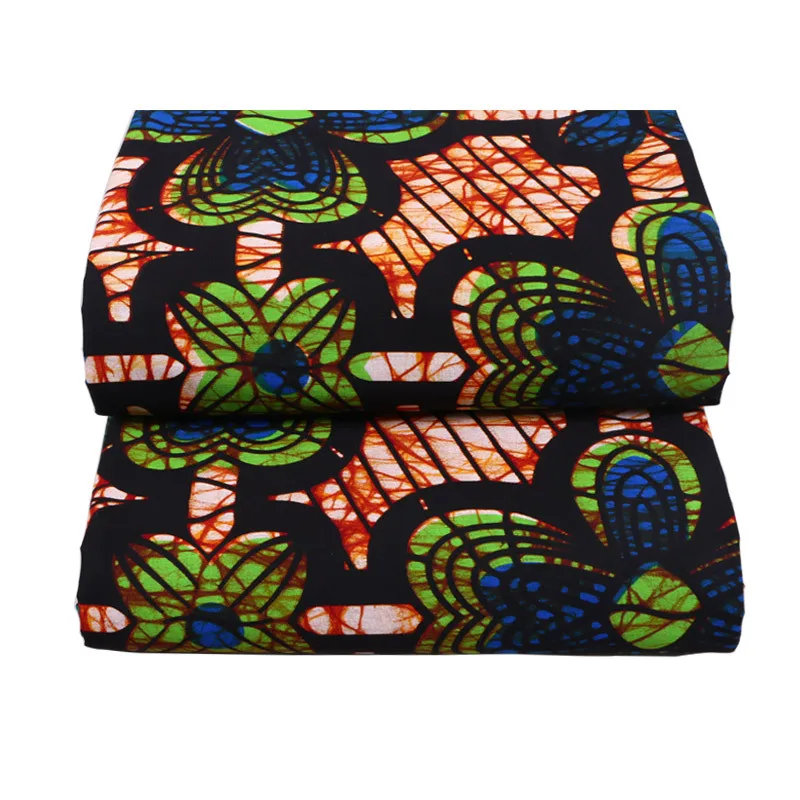 2019 Newest Arrivals African Fabric African Blue & Green Pattern Print Fabric