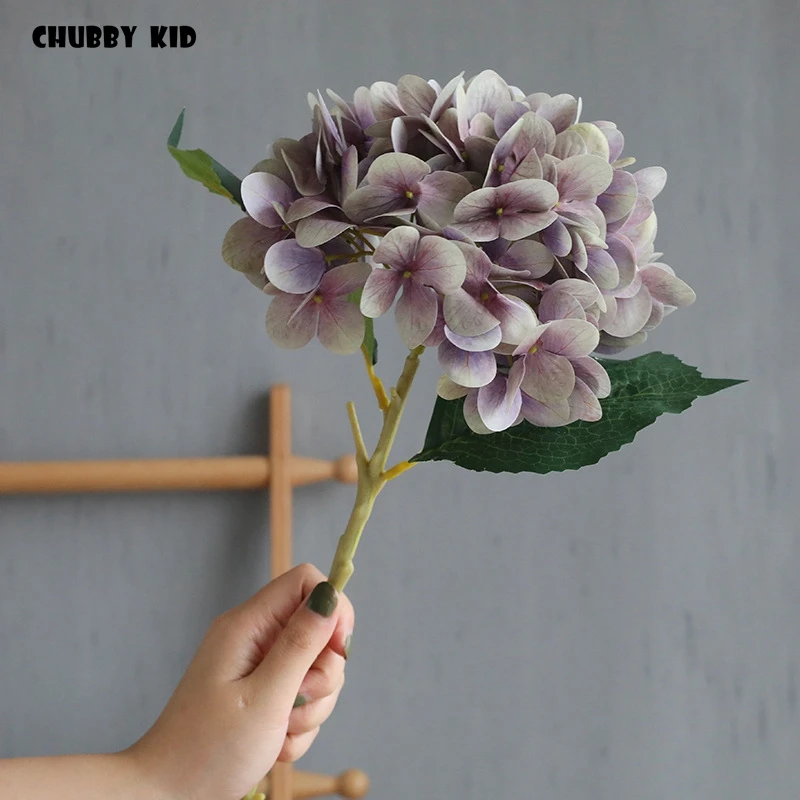 

12pcs! wholesale 3D high simulation Hydrangea flower vintage artificial silk flower fake Hydrangeas wedding decorative flowers