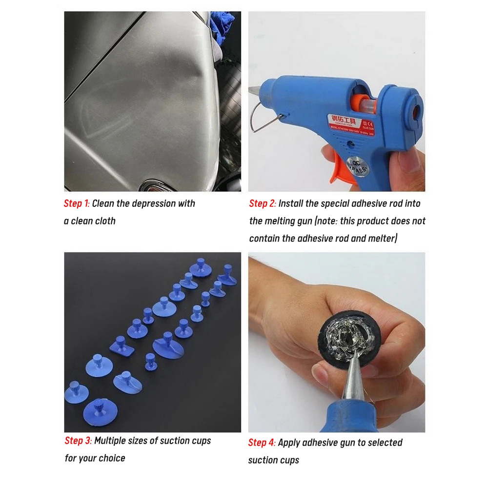 Car Paintless Dent Repair Tools Suction Cup Puller Kit Slide Hammer Reverse Hammer Tool Body Suction Cup Auto Repair Dent Pulle