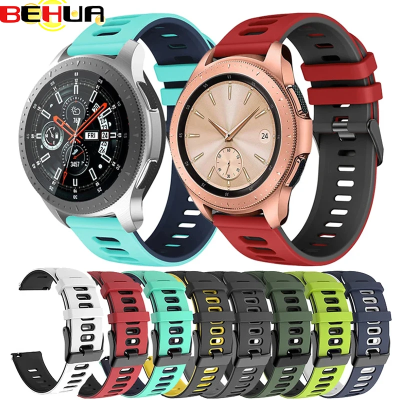 

BEHUA 22 мм/20 мм ремешок для часов для Samsung Galaxy Watch 42 мм/46 мм Active 2 40 мм 44 мм Gear S2/S3 спортивный браслет-браслет ремешок