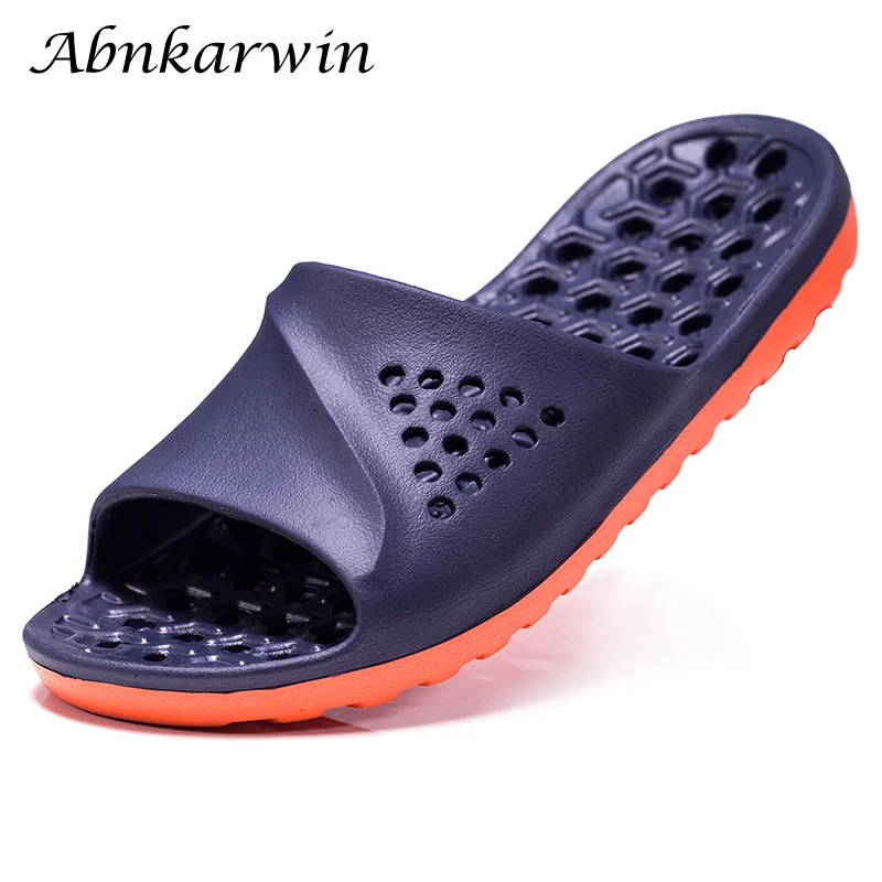 Summer Bathroom Slippers For Men Women Kids Badslippers Badeschuhe Bathing Shoes Shower Soft Indoor Home Beach Big Size 48 49 50