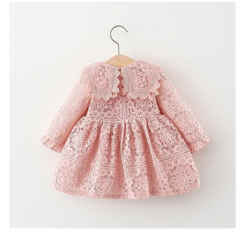 Msnynieco Newborn Baby Girls Clothes Casual Long Sleeve Lace Dress for Baby Girl Clothing 1st Birthday Princess Party Dresses