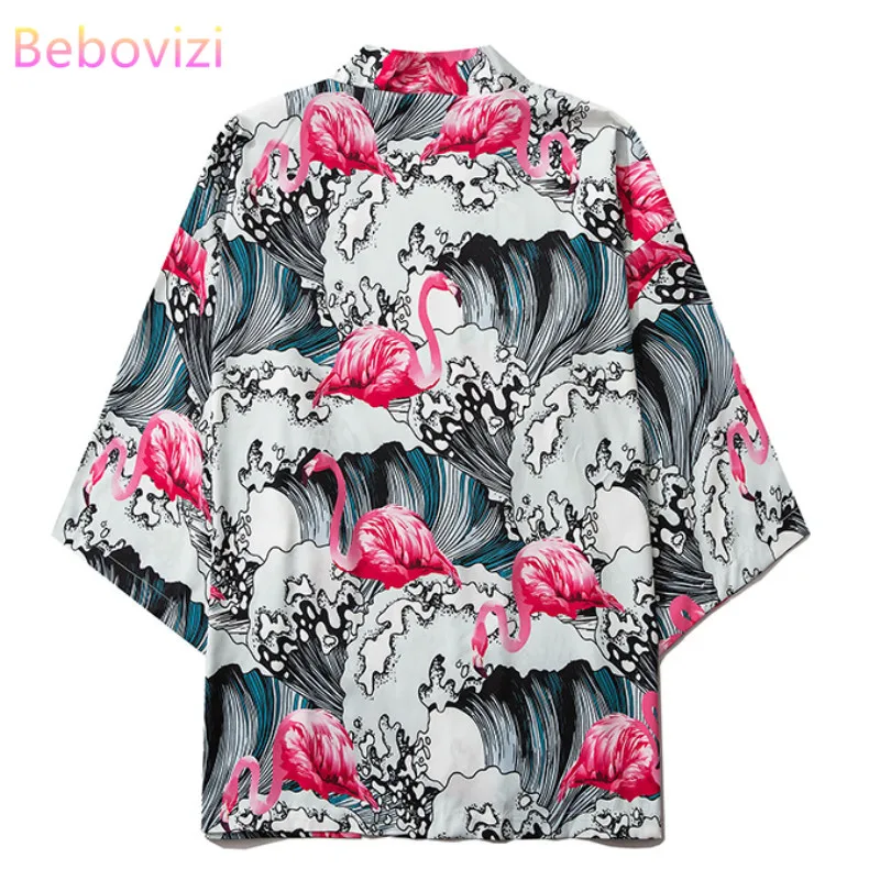 INS Hot Chinese Style Street Fashion Harajuku Kimono Cosplay Japanese Male and Women Cardigan Blouse Top Haori Obi Asian Clothes