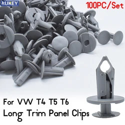 100x For VW Volkswagen T4 T5 T6 Transporter Eurovan Multivan Auto Fasteners Trim Panel Lining Clips Gray Plastic Retainer Rivets