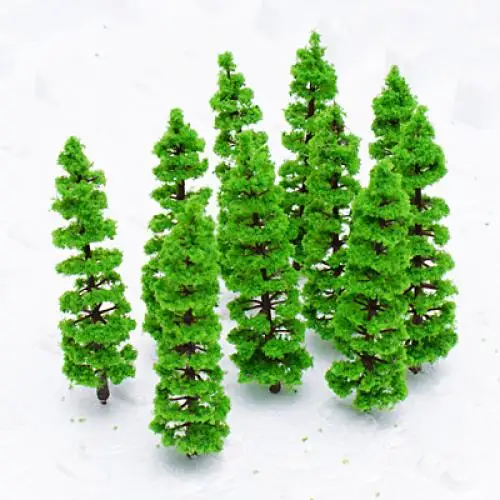 10Pcs Train Fir Trees DIY Architecture Diorama Park Street Layout HO N Scale