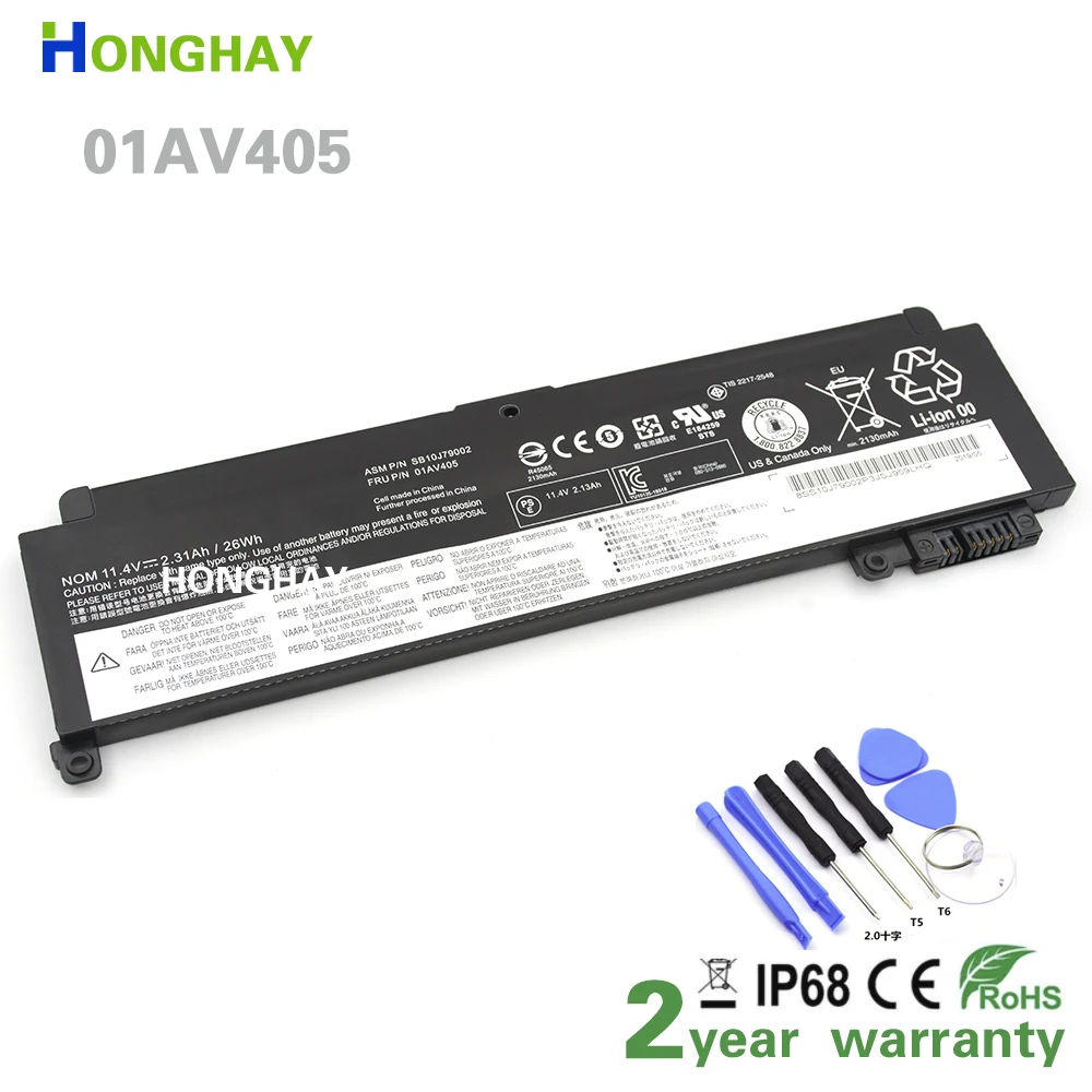 

HONGHAY 01AV405 Laptop Battery For Lenovo ThinkPad T460S T470S 01AV406 01AV408 SB10J79002 SB10J79003 SB10J79004