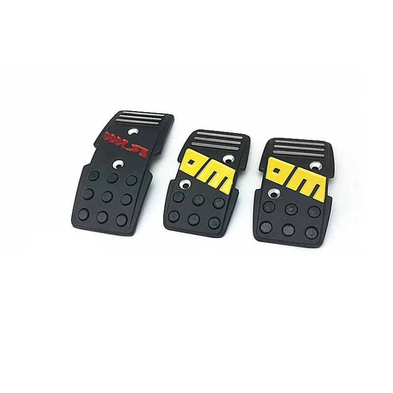 3Pcs Black Racing Non-Slip Metal Manual Car Brake Clutch Accelerate Pedals Car Accessories