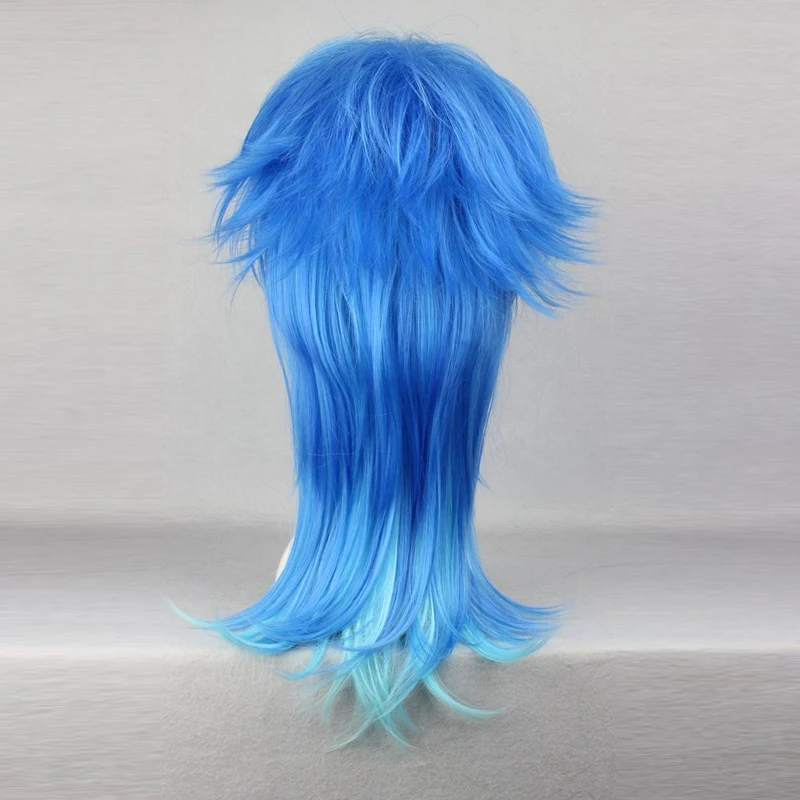 Dramatical Murder DMMD Seragaki Aoba Wig Ombre Blue Heat Resistant Synthetic Hair Cosplay Wigs + Wig Cap