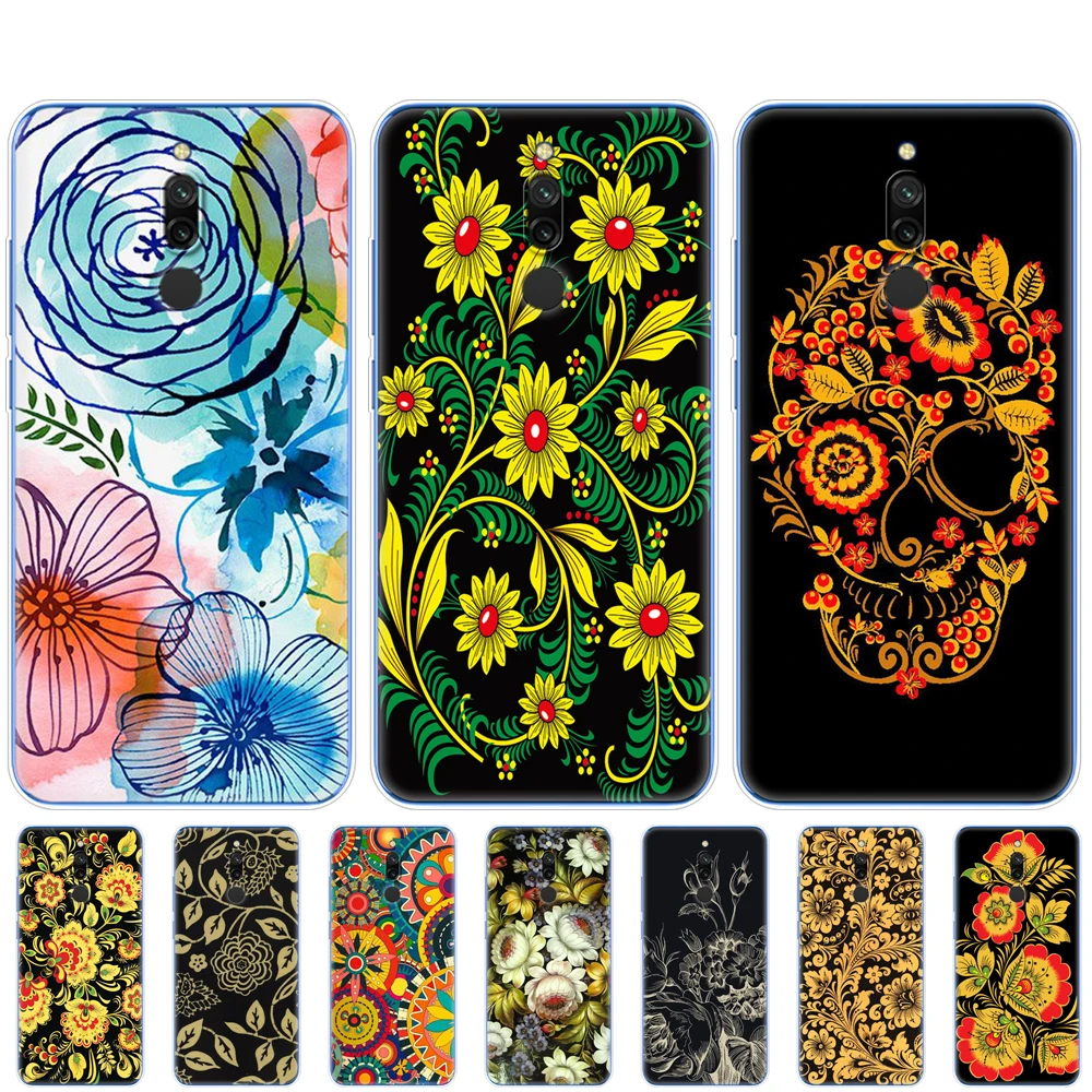 Чехол для redmi 8a, 8, 7a, чехол для redmi note 8, 9 PRO, 8T, 9S, чехол для xiaomi mi NOTE 10 PRO, 9 lite, POCO F2 Pro, Хохлома, с русскими цветами