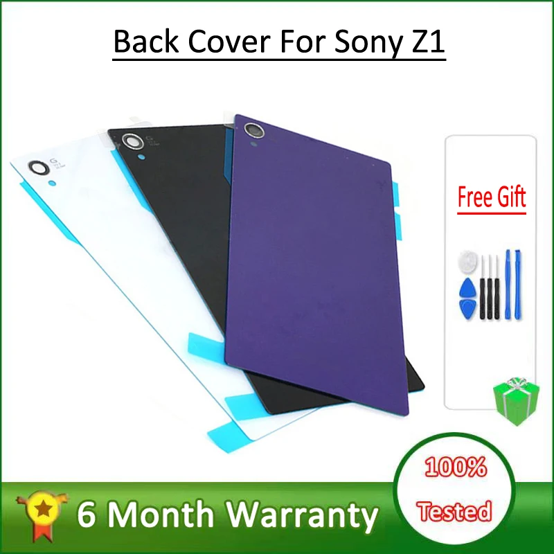 For Sony Xperia Z1 Z2 Z3 Z4 Z5 Rear Glass Back Cover Battery Door Housing Case With Logo Replacement Parts For Sony E6653 E6683