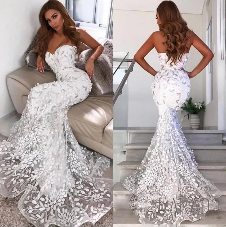 

Custom Made Luxury Mermaid Sweetheart Appliques Wedding Dresses