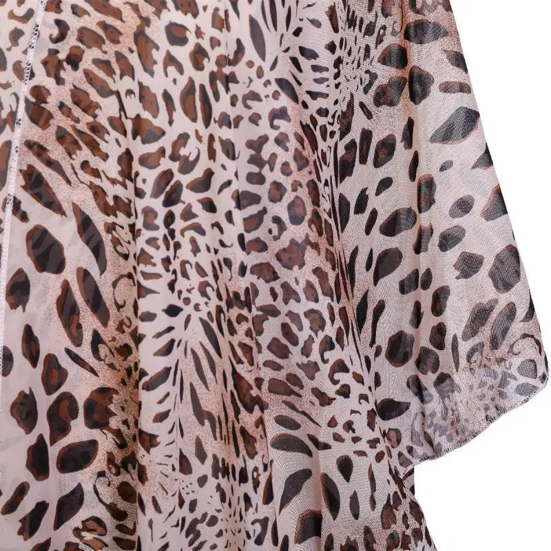 Estilo de biquíni de verão roupas femininas leopardo estampado padrão praia férias bikini jaqueta blusa