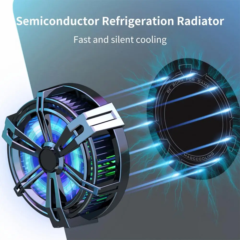 Compact Phone Cooler RGB Cool Light Easy to Use Fashion Magnetic Semiconductor Mute Universal Game Cooling Fan