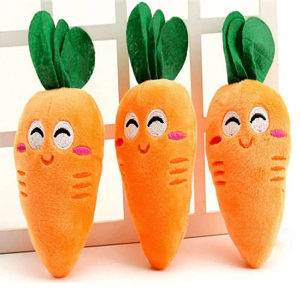 

1Pc Cute Carrots Plush Puppy Dog Sound Chew Squeaker Squeaky Pet Supplies Dog Toys