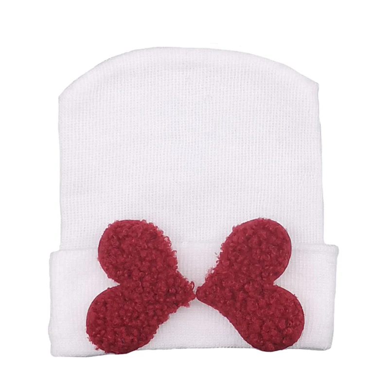 Cotton Knitted Baby Hosptial Hat infant Girls Boys Autumn Warm Heart Beanie Skuillis Cap Newborn Photography Hat Kids Clothes