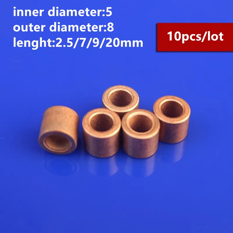 10pcs/lot Self-Lubricating Bearing Inner Diameter 5mm Outer Diameter 8 Iron Copper Base High Precision Miniature Bearing gear