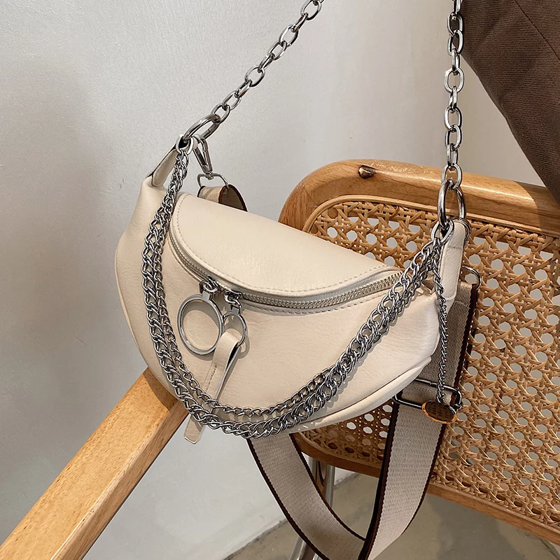 New Ladies PU Leather Chest  Bag Shoulder Bags Women Bag Crossbody Bags For Women Chain Messenger Bag